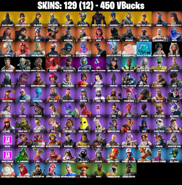 [PC/PSN/XBOX] 129 skins | OG STW | Black Knight | Sparkle Specialist | The Reaper | 450 VB, Sale, skins 129
