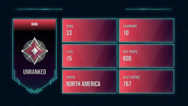🥑 NA 🥑 33 SKINS 🥑 10 CHAMPIONS 🥑 15 LEVEL 🥑 INSTANT DELIVERY 🥑 FULL ACCESS 🥑 GuIbv 🥑, Sale, level 15, champions 10, skins 33, Unranked