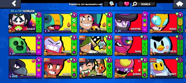 Mecha Leon, Phoenix Crow, Paper Cordelius, Poop Spike, etc., 34000 trophies, 89 brawlers, 15 primes