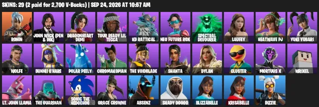 🟡 29 SKINS 🟡 232 LVL 🟡 100 VB 🟡CHANGEMENT D'EMAIL🟡Ronin🟡John Wick (Pen & Ink)🟡, Vente, skins 29