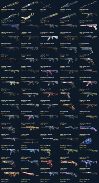 VA4745 EU EU | 157 скинов | 144 575 VP | Алмаз 1 | Чемпионы 2025 Butterfly Knife + Kuronami, Продажа, Под калибровку, Агентов: 24, Скинов: 157