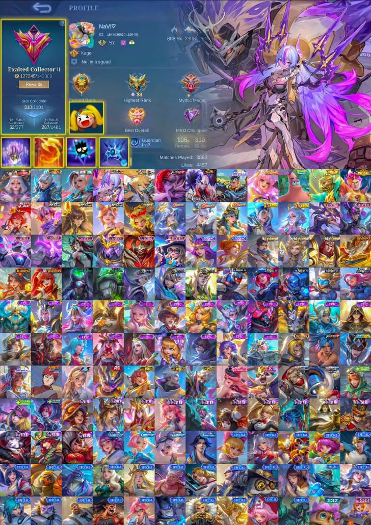 🟨✖️🟨EPIC ACCOUNT🎮💥131 HEROES🔝273 SKINS🔥