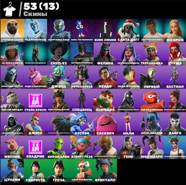 🌸 53 skins | Стильный Собакен | Ледяной Краш | Спартанка 4700 VB🌸, Продажа, скины 53