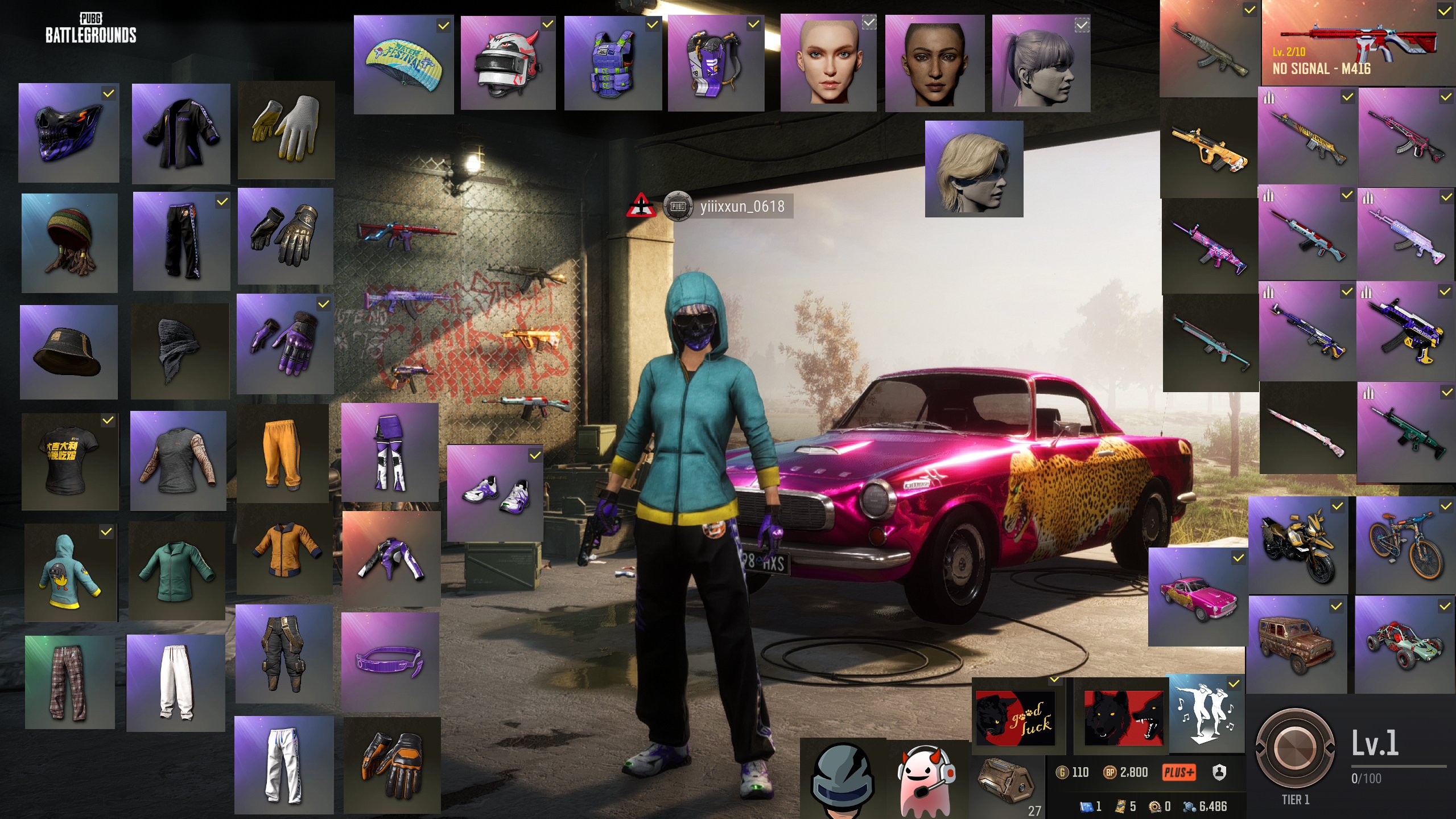 🔥M416 NO SIGNAL LVL 2🔥WRAPPED AKM🔥JIJING HOODIE🔥17SHOU💥40+ WEAPONS💥6 BATTLESTAT💥CLOTHES💥AUTO✅, Yes BATTLEGROUNDS Plus