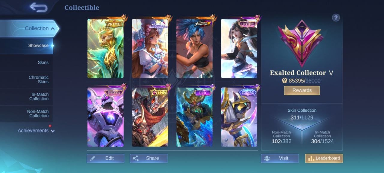 Exlated➤Prime Granger fluffy floren LUCKYBOX Uranus Guinevere Star Hayabusa deluxe 52 skin⚡MC 168, Sale, Rank: Mythic, Level: 107, Winrate: 45%, Heroes: 132, Skins: 311