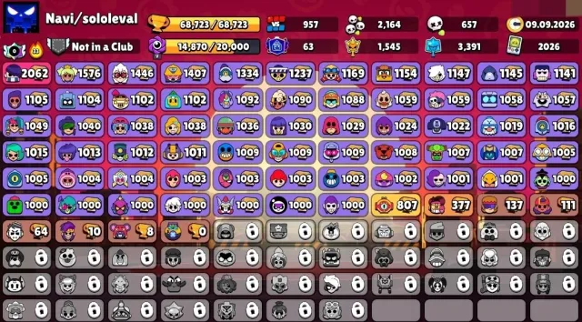 💧⭐AUTO DELIVERY💎10-11 POWER☘️18 HYPERCHARGES☘️134 SKINS💥5 LEGENDARY⭐💧, 68723 trophies, 70 brawlers, 63 primes