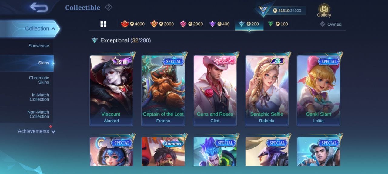 39⭐KOF Karina EPIC moskov⇨Gusion⇨Carmila➤Lancelot irthil♣️Gaara Vale emblem Max, Sale, Rank: Mythic, Level: 64, Winrate: 52%, Heroes: 112, Skins: 173