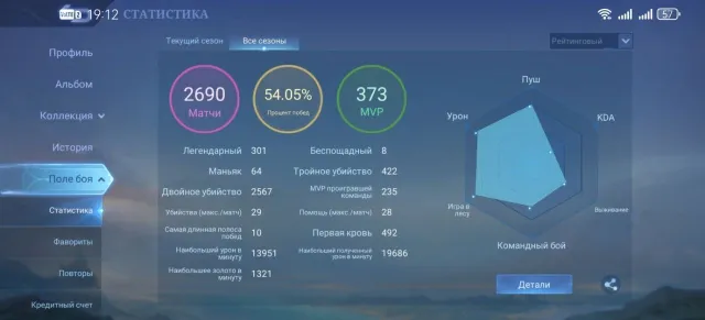 Продаю аккаунт в мобе, Продажа, Ранг: Мифический, Уровень: 113, Процент побед: 54%, Герои: 133, Облики: 227