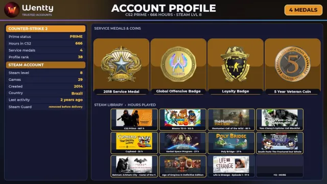 🔥 [CS2 PRIME] +4 RARE MEDALS: SERVICE 2018 · GO — 2014 | +19 GAMES | FULL ACCESS #4B4Q5M, Sale, Inventory empty, PRIME available