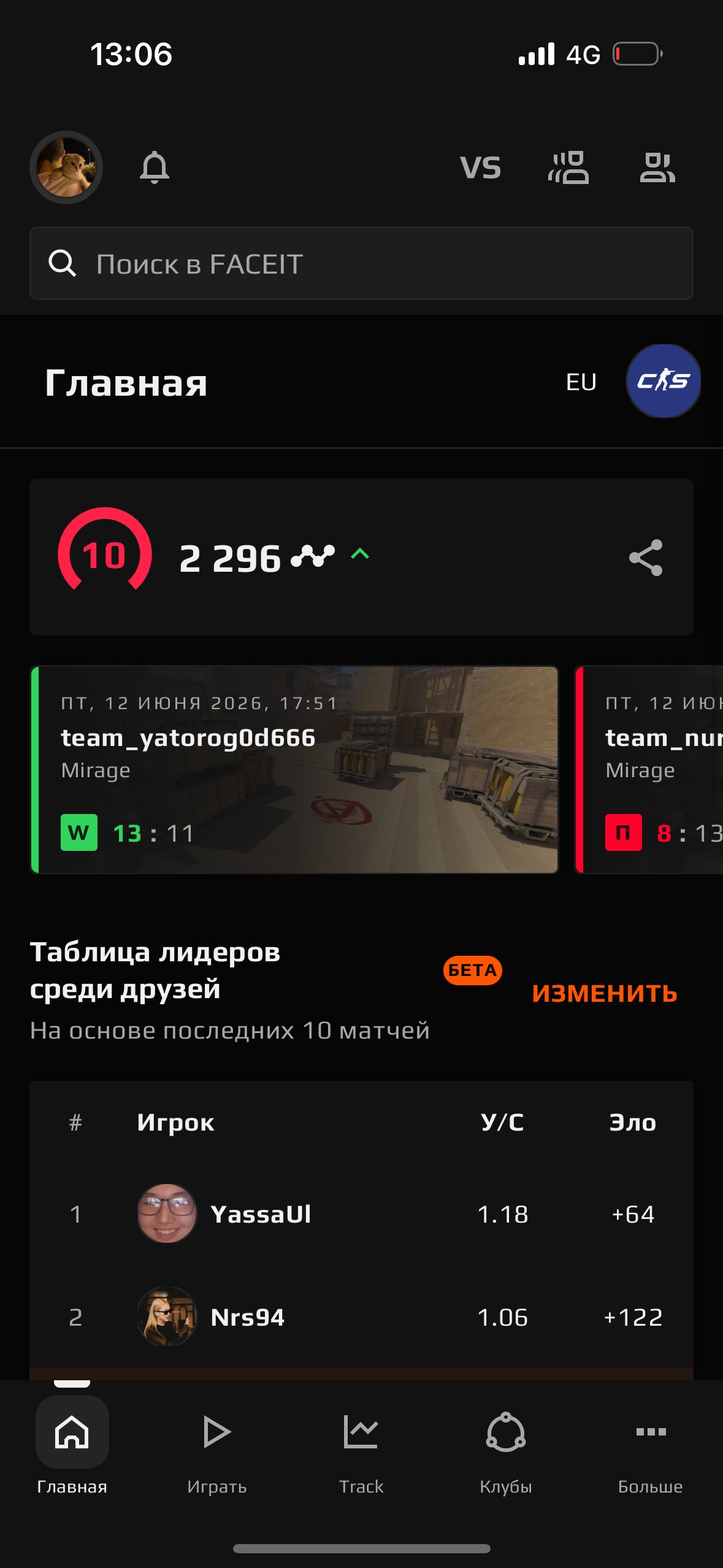 Faceit 10 lvl.verification, Sale, Empty, Yes PRIME, FACEIT, 2296 ELO, With registration: Yes