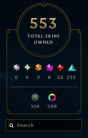 Personal account - RU ┃ 3 Absolutes, 8 Mythics and 53 Legendaries ┃ 104k Blue Essence ┃ Platinum 2, Sale, level 821, champions 173, skins 553, Platinum