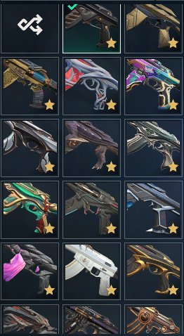 41 donation skins: 3 knives (Ker Reaper, Xerofang, Earthfury), 20 Vandals, 5 Phantoms, 4 Sheriffs, Rent, Diamond 2, Agents: 28, Skins: 41