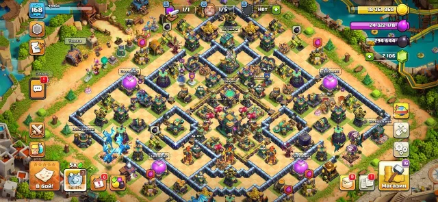 ⚜️ TH14 Almost Maxed ⚜️ Description ⚜️ Level 168 ⚜️ Heroes: 67/78/52/48/24 ⚜️ Instant Delivery ⚜️, 14 TH Main Village, 8 TH Builder