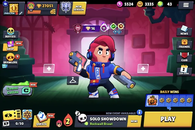 👑DUELIST COLT👑 MALEFICENT COLET😈KING LU🫅PORTER MIKE 💼EXCLUSIVE YELLOW ICON WITH NUMBER 1🤯, 27051 trophies, 70 brawlers, 13 primes