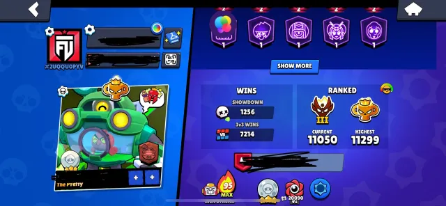 Pro Rank mc winner pin, 39000 кубков, 106 бравлеров