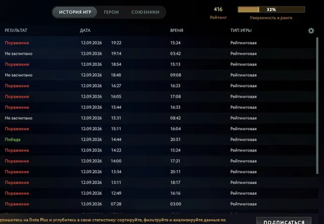 🚀🔥🐸РЕКРУТ 416ММР🚀🔥🐸РОДНАЯ ПОЧТА ,КУЧА БИЛЕТОВ ИВЕНТА🚀🔥🐸, Продажа, 416 MMR, 10166 порядочности, 10166 вежливости, 180 матчей, 160 часов