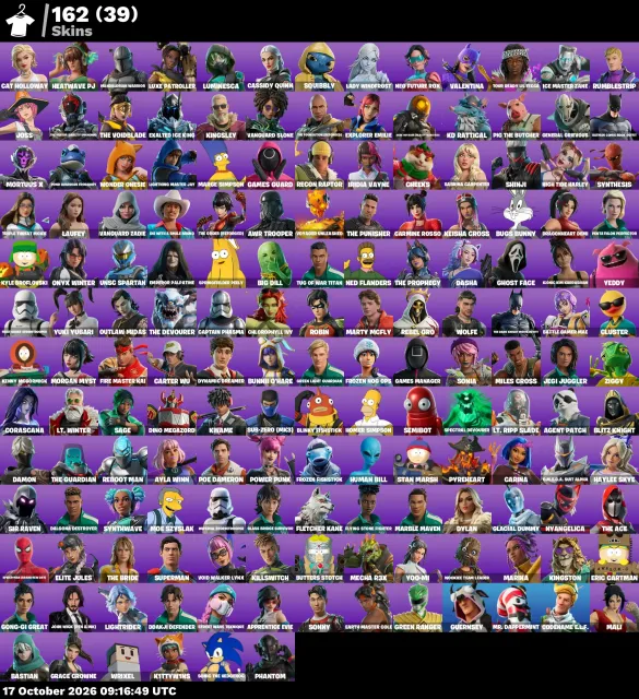 162 skins + email change, Sale, skins 162