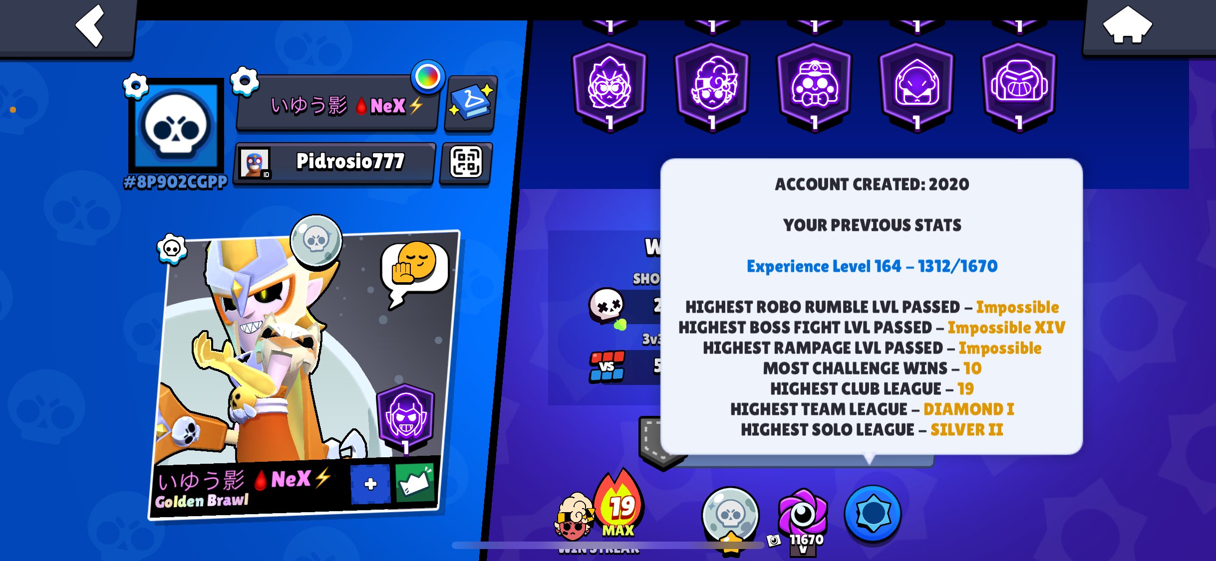 FAT BRAWL STARS ACCOUNT | 44K 🏆 | 👊 99 FIGHTERS | 💎 10 PRIME | 3+ OLD BRAWLPASS |, trophies 44000, brawlers 103, primes 10