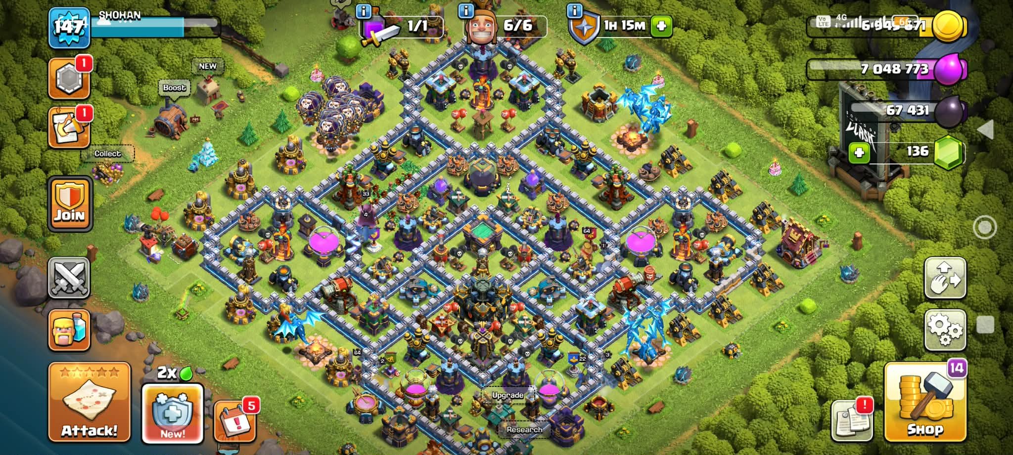 TH 17 Max~Heros-64/64/33/22~9× Epic Equipment~Name Change Free~Connect To Buyer Mail, 17 TH Main Village