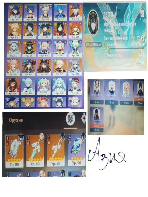 genshin + hsr Raiden, Spring, Lin, Yaemiko, Mawuika, Sitlali, Nefer read description 🙏🙏, Any platform, Email not linked, Iter, Levelled up, AR 57