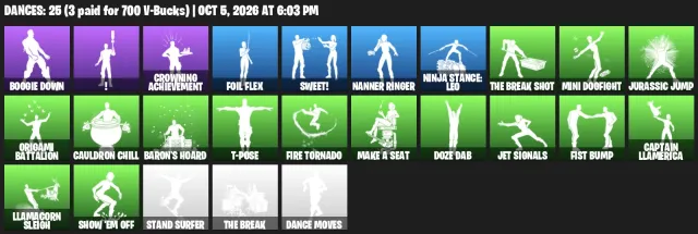 AUTOMATIQUE | 18 SKINS POUR 7300 V-BUCKS | 61 PIQUES POUR 4000 V-BUCKS | 25 DANSES POUR 700 V-BUCKS, Vente, skins 18