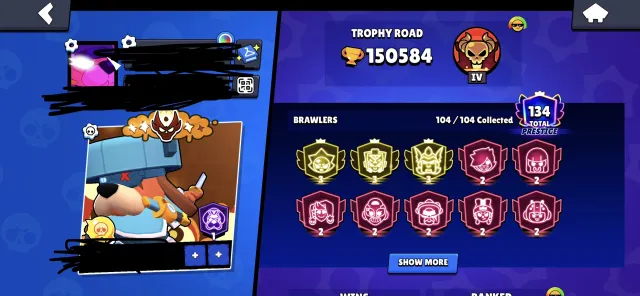 🏆150000🏆 🍀Star Shelly🍀 ⚜️old skins⚜️ 🔥account 2018 year🔥, trophies 150500, brawlers 104, primes 134