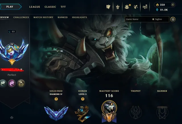 🔑EUW🔑70% Winrate🔑S16 Diamond IV🔑Master MMR🔑Handleveled🔑51 Champs🔑44 Skins🔑#1287, Продажа, уровень 53, чемпионы 51, скины 44, Алмаз