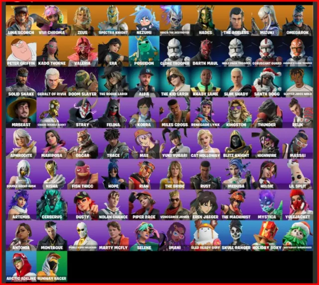 LVL 1408 | 82 SKINS | LINA SCORCH | VIVI CHROMA | ZEUS | NEZUMI | 400 V-BUCKS | FULL ACCESS, Продажа, скины 82