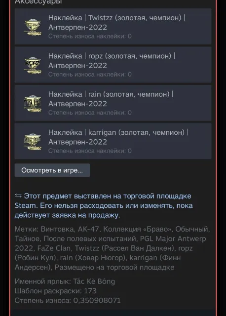 Selling an account with skins, Sale, With inventory, Has PRIME, Competitive