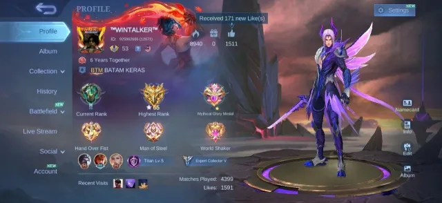 Epic Grock✨Valir⚡Carmilla🌟Dragon Eates💫Kimmy💎Ling🌸Masha🔥Emblem Max, Продажа, Ранг: Эпик, Уровень: 53, Процент побед: 52%, Герои: 117, Облики: 128