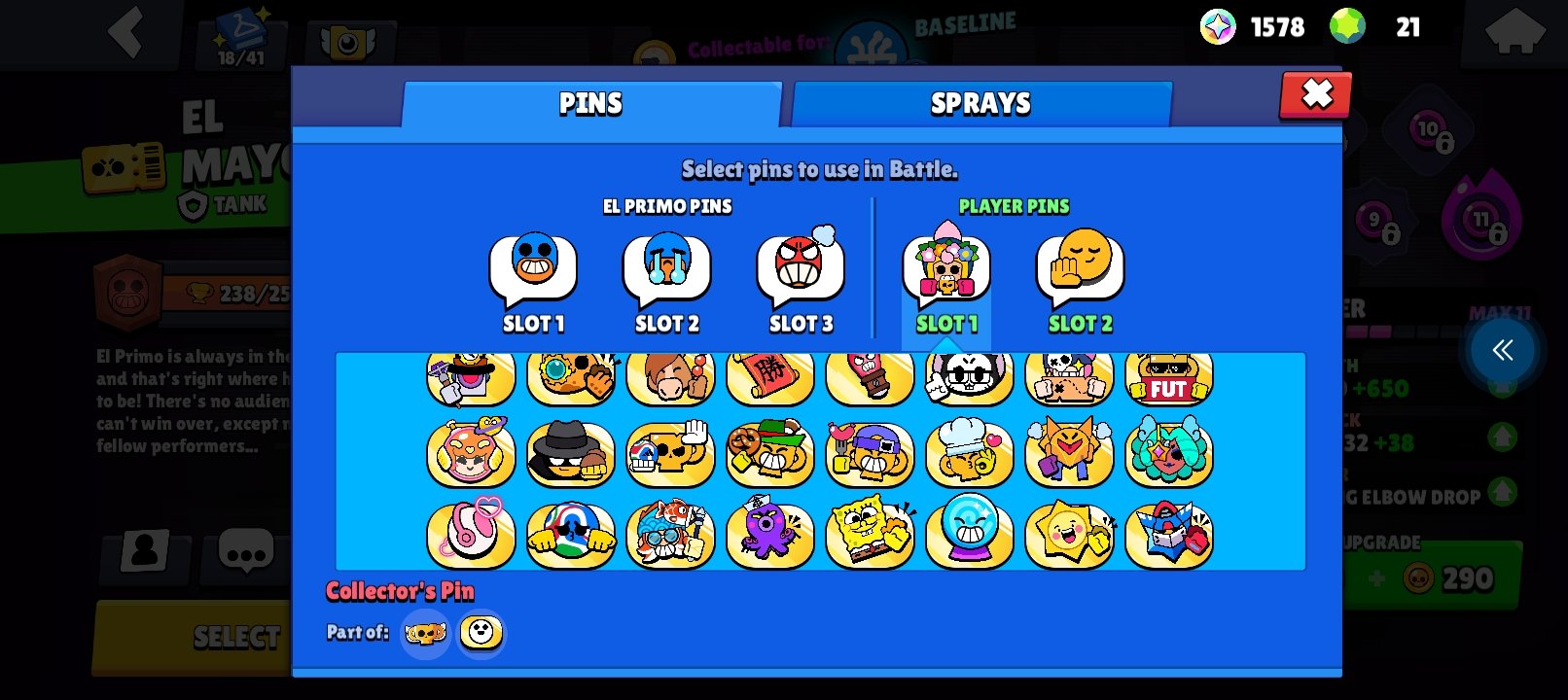 52,783 trophies; all Brawlers except Nori; a ton of exclusive skins and pins., trophies 52783, brawlers 104, primes 22