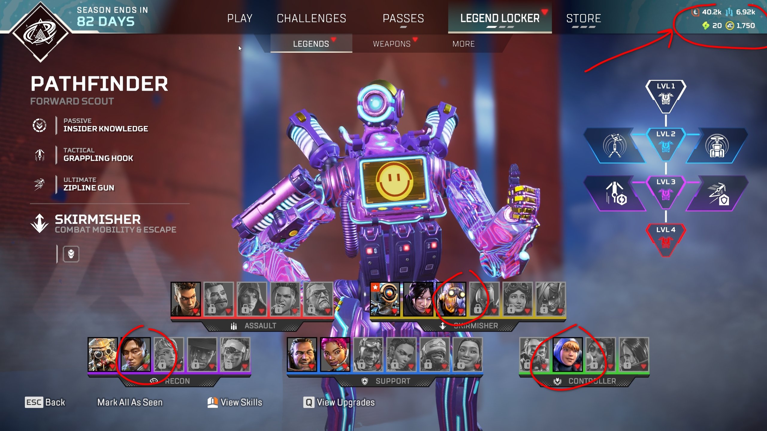 💰 1750 COINS 💰 6920 Metal 💰 Open +3 Legs 💰 Octane 💰 Crypto 💰 Wattson, No rank, 50 level, Relic: No