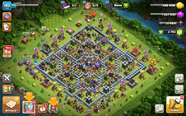 15 тх | 193 LVL | 55/70/55/57/22 | 2700 гемов, 15 TH Родной Деревни, 10 TH Строителя