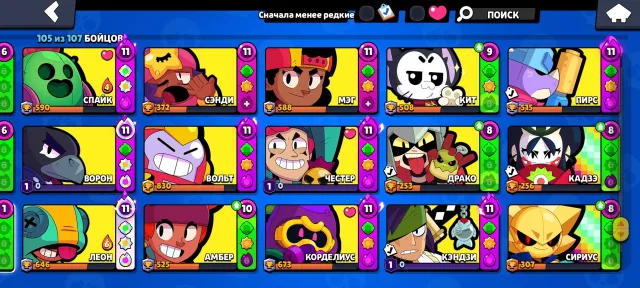 Average account in Brawl Stars, 53645 trophies, 105 brawlers, 13 primes