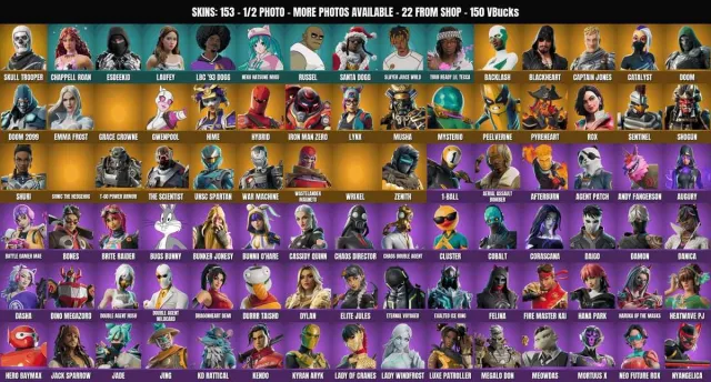 [PC/PSN] 153 ск🔥Скелет🔥Кэнси🔥Контратака🔥Рокси🔥Гибрид🔥Снежный снайпер🔥Флибустьер🔥Сёгун, Продажа, скины 153