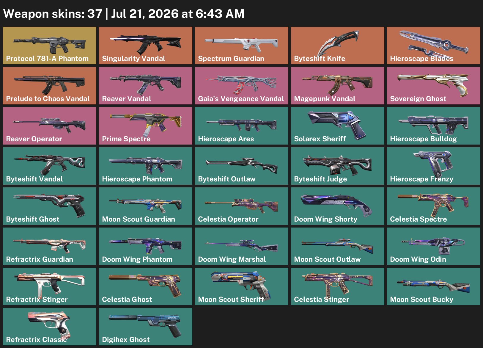 Ddl | EU | 37 | Skins + 2 Knives + 10 Paid | Byteshift Knife, Hierosc | Inventory value: ~ 20,150 VP, Sale, Platinum 1, Agents: 24, Skins: 37