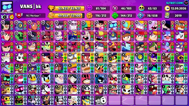 🏆65𝐚𝐤🏆⭐️48ПРАЙМОВ🟡33К Монет🟡💎7 Кристалла💎✨10К очков сили 3к блингов, 65427 кубків, 105 бравлерів, 48 праймов