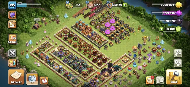 🏰17 TH🏰🟢HEROES 96/100/47/70/45/15⭐NICE UPGRADING⭐🔮17 EQUIPMENT MAX🔮 +10000 Gems 💎 1500 league🏅, 17 TH Родной Деревни, 10 TH Строителя