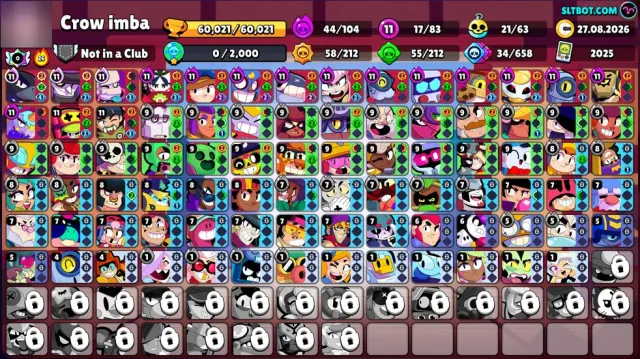 Top account for conquering the peaks of the game | linked to your email, 60021 trophies, 83 brawlers, 53 primes