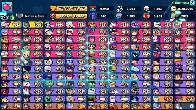 🔥RELINK🎀🔥41 11 POWER🔥ALL IN DESCRIPTION👇, 152403 trophies, 107 brawlers, 140 primes
