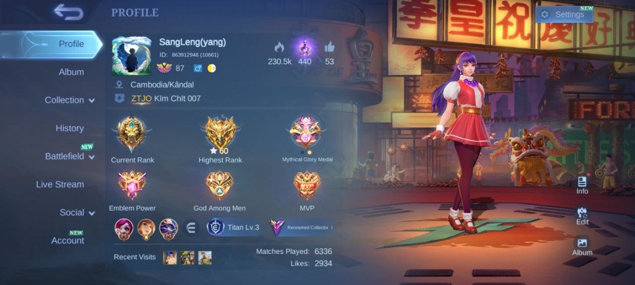 🔥 Mythic account with 306 skins! | KOF Guinevere, Lucky Chou, Lesley ⭐