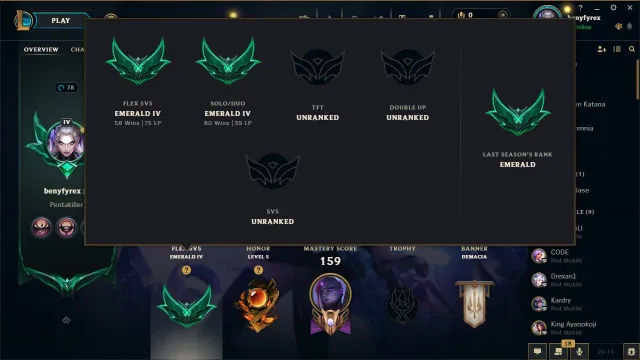 lol acc lvl 78 rank emerald 63 skin and have kda all out seraphine, Продажа, уровень 78, чемпионы 123, скины 63, Изумруд