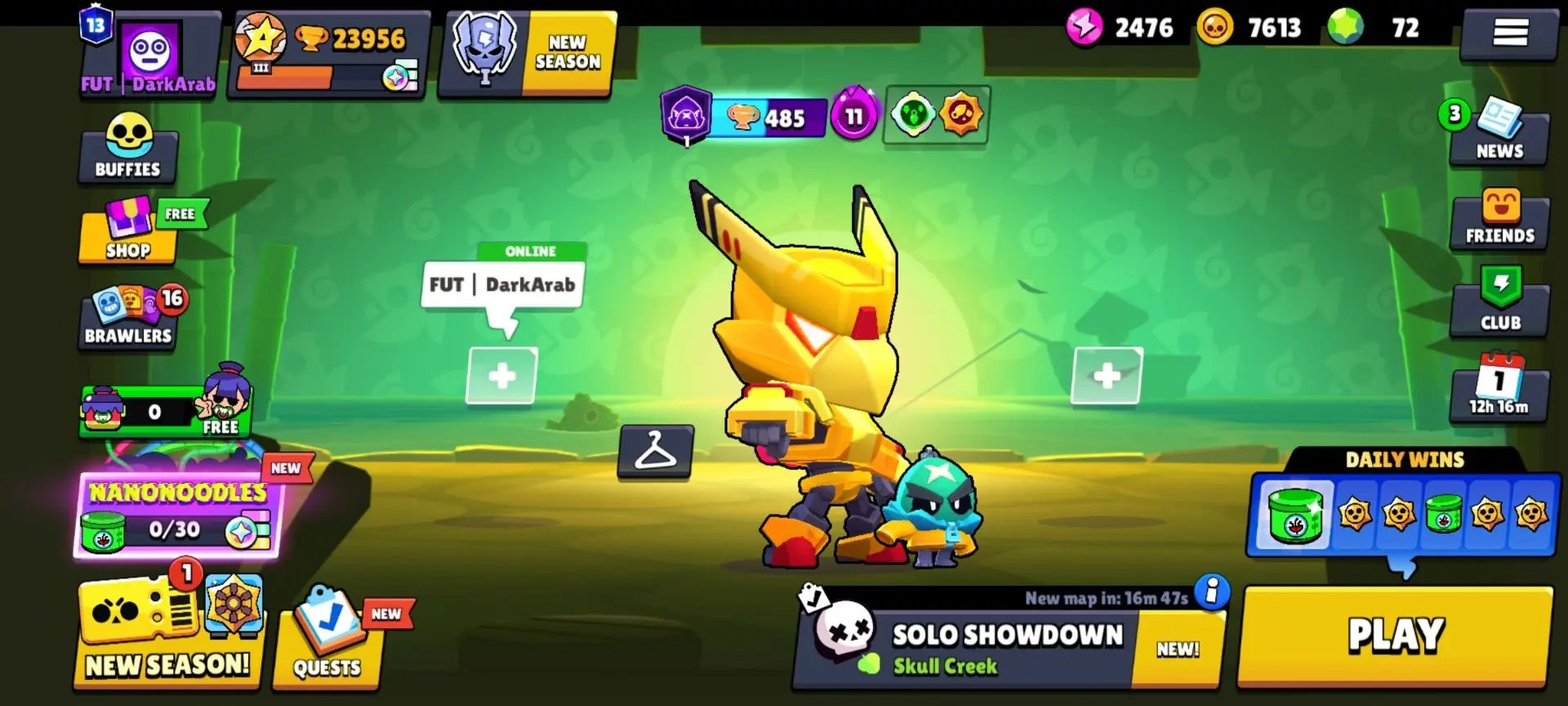 BRAWL STARS 2021 ACCOUNT WITH MANY OLD 13 PRIME SKINS, trophies 23956, brawlers 75, primes 13