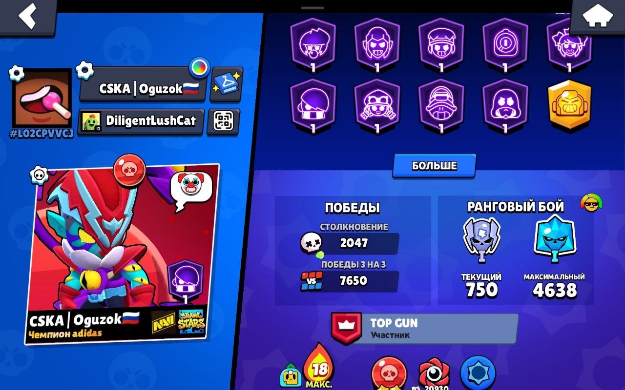 49700🏆 · 104 Heroes🦸♂️Relinking · 💜 • Rare skins 💎 More baffi 🔥, trophies 49700, brawlers 104, primes 9
