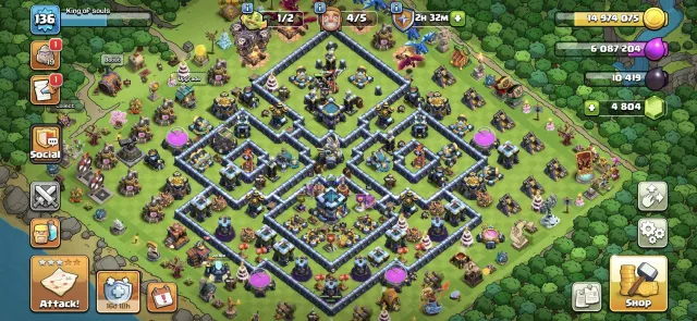 🏰13TH🏰👑HEROES 71/71/46/46/13👑⭐NICE UPGRADING⭐🔮9 EPIC EQUIPMENT🔮 +4800 gems💎, 13 TH Родной Деревни, 10 TH Строителя