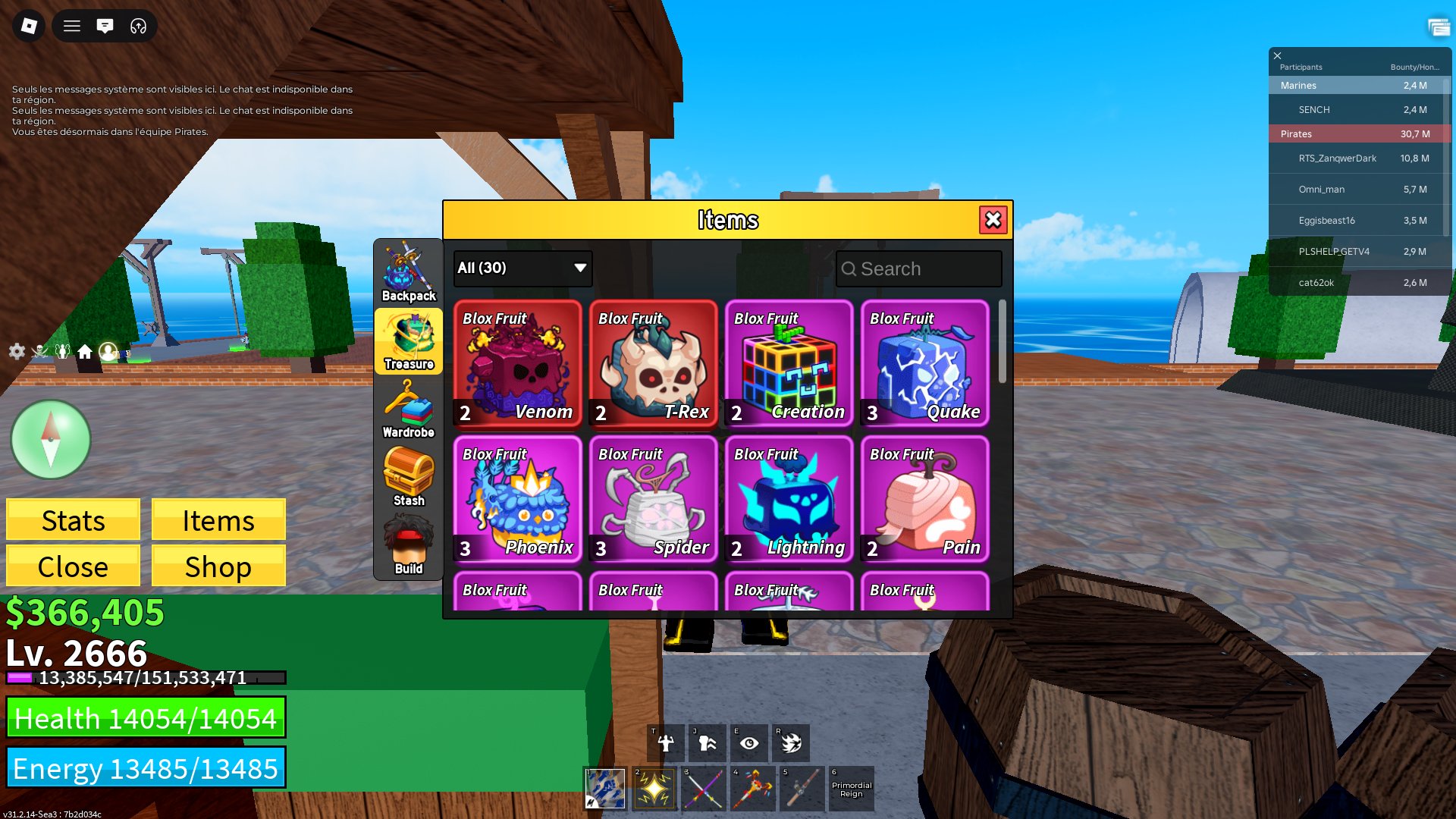 ❄️Blox Fruit AKK❄️17 PERM, ALL GP EXCEPT FAST BOAT, 3 STORAGE, Sale, Voice chat: No