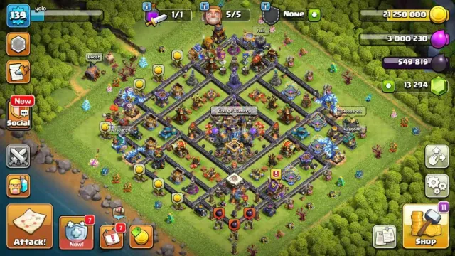 TH18, Lv19 walls, upgraded troops, 300+ camp, 6-hero total 200+, 12k+ gems, BH6+, 3+ Epic Equipment, 18 TH Main Village, 5 TH Builder