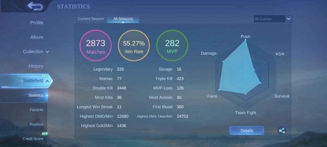 🔥 Mythic account with 80 heroes and 154 skins!💥