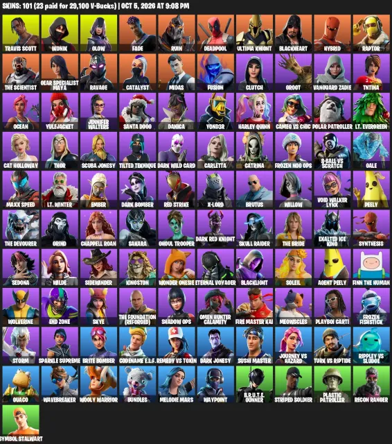 💎 IKONIK + Travis Scott + Glow | 🕺 Scenario | 💰 4,500 V-Bucks, Продажа, скины 98