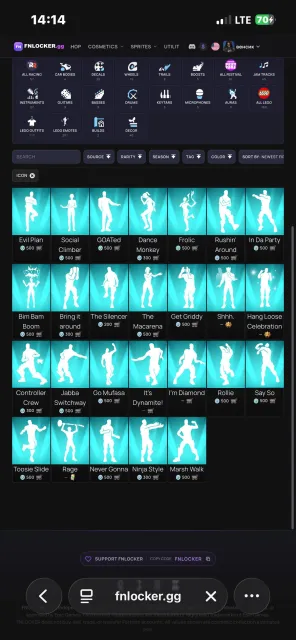 guter BP-Account aus der 10. Saison der ersten Kapitel, Verkauf, Skins 127